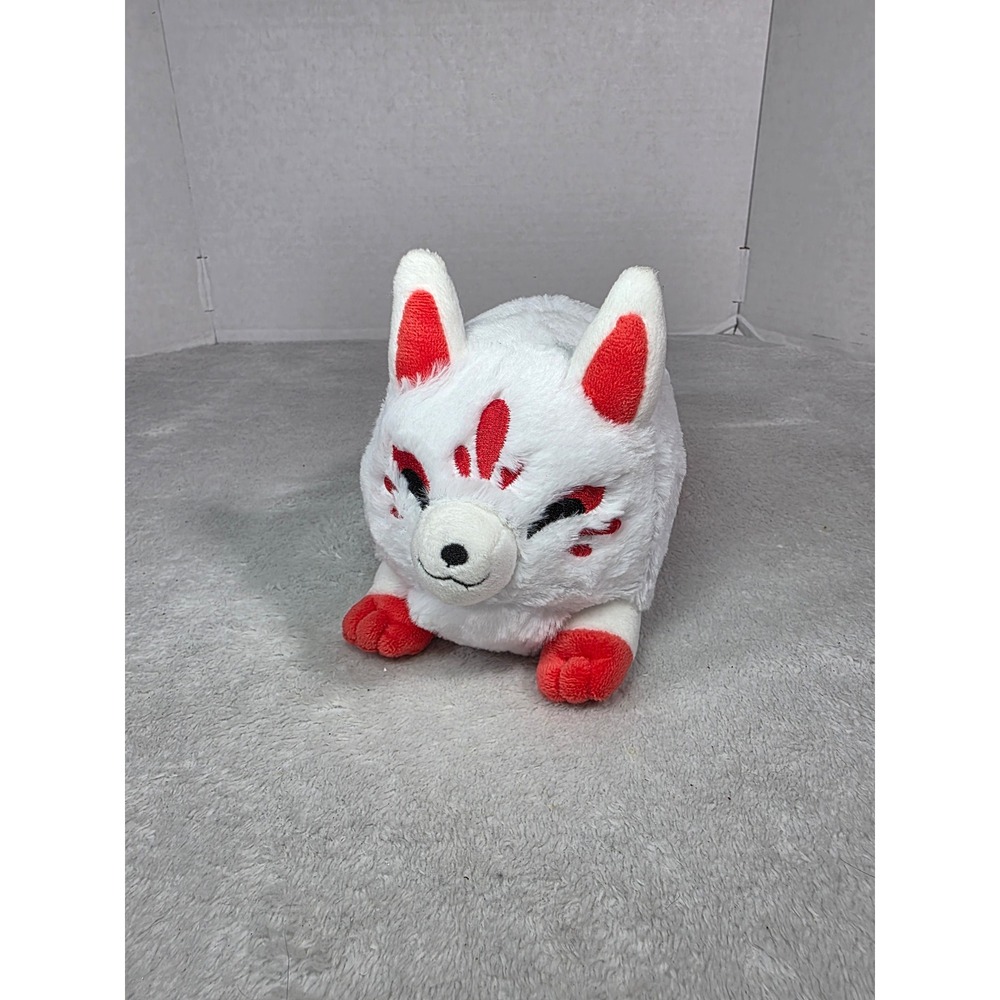 Squishable Snacker Kitsune Plush White Red Japanese Fox Stuffed Animal 7 Inch